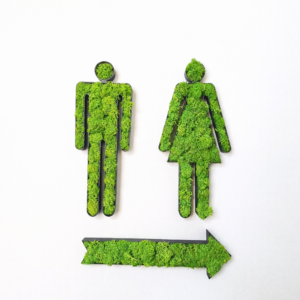 Moos-WC-Schild-Set „Nature“ – Begrüntes Toilettenschild aus echtem Moos (Damen & Herren)